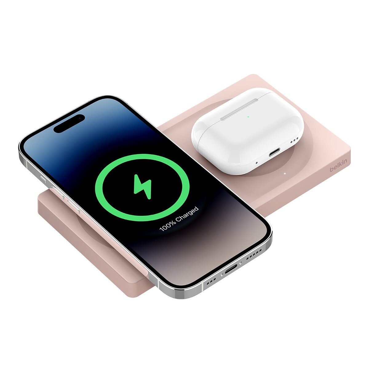Belkin BoostCharge Pro Magsafe 2合1 無線充電板 15W (無旅充) 粉色