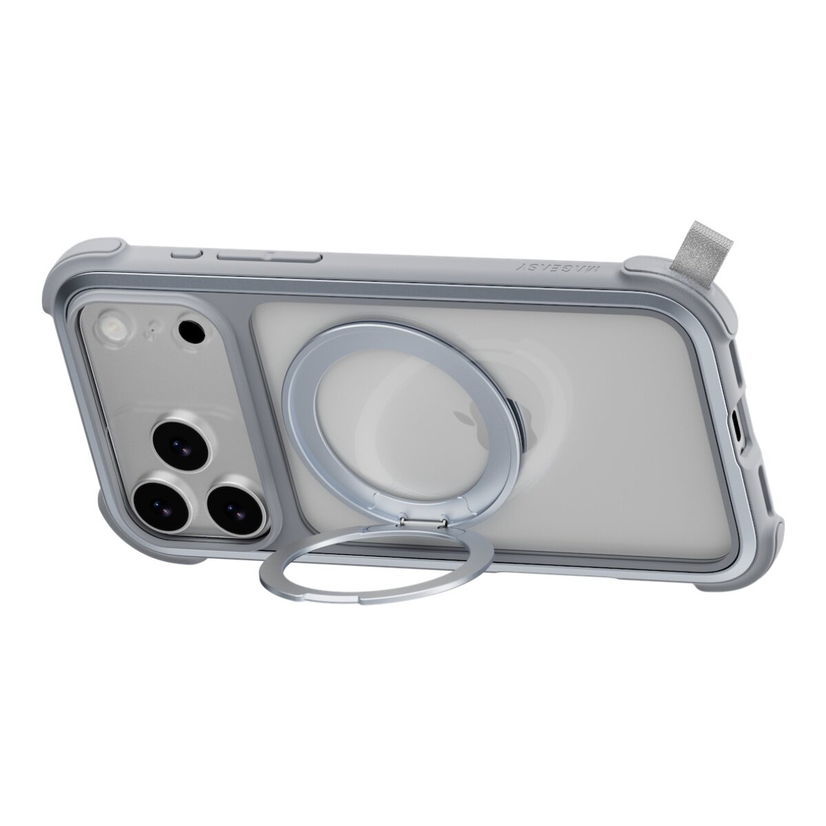 MAGEASY Odyssey Stand M 超軍規防摔磁吸支架手機殼 iPhone 17 Pro Max(迷霧) + 鏡頭保護貼Lenz(迷霧) + Vetro 9H 鋼化玻璃保護膜