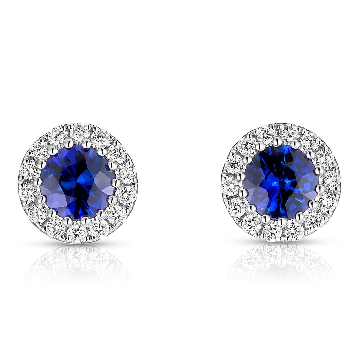 0.16克拉 藍寶石鑽石耳環 VS2/I