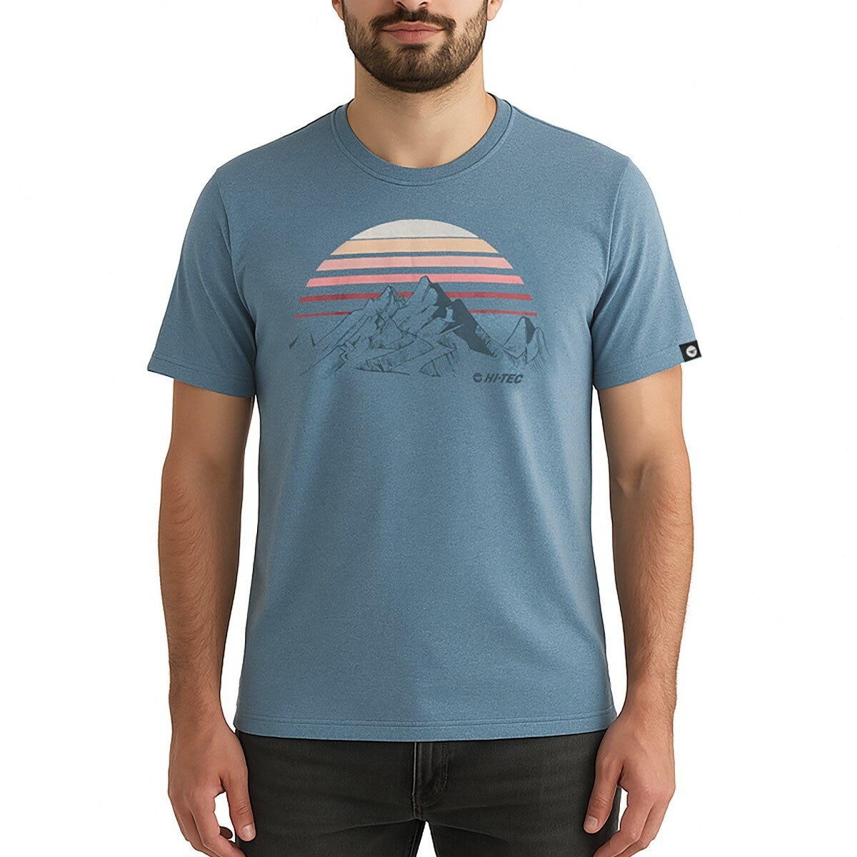 Hi-Tec 男印花短袖上衣 淺藍 Hi-Tec 男印花短袖上衣 淺藍