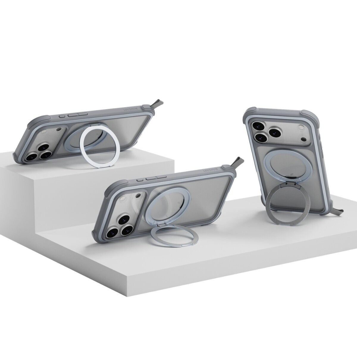MAGEASY Odyssey Stand M 超軍規防摔磁吸支架手機殼 iPhone 17 Pro Max(迷霧) + 鏡頭保護貼Lenz 鈦合金(迷霧鈦) + Vetro 9H 鋼化玻璃保護膜