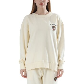 Ed Hardy 女刺繡圓領長袖上衣 白 S