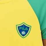 Fila 兒童足球短袖套組 黃/藍 XS