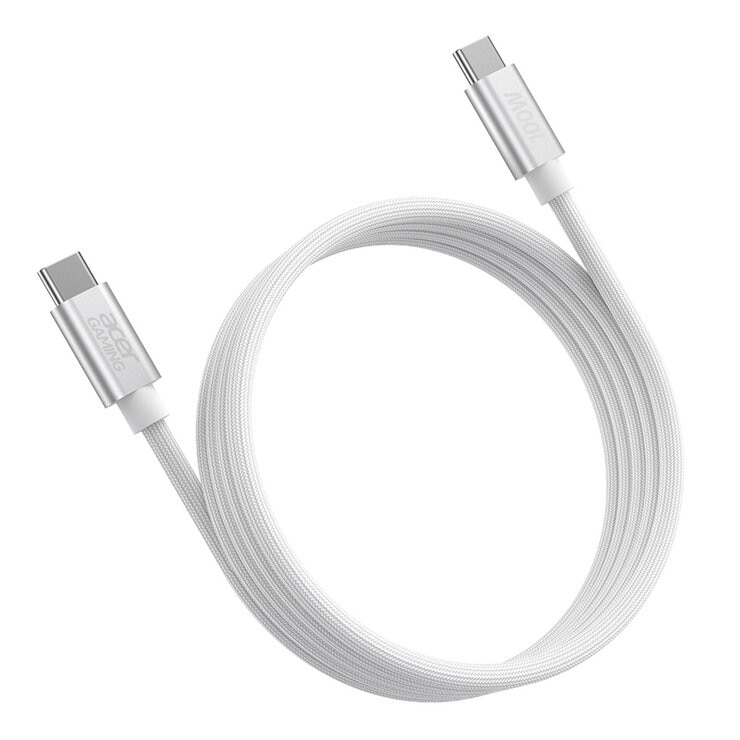 Acer Gaming USB-A to USB-C 1公尺 白 + USB-C to USB-C 1.2公尺 白 + USB-C to USB-C 2公尺 白 珪膠編織線 3入組