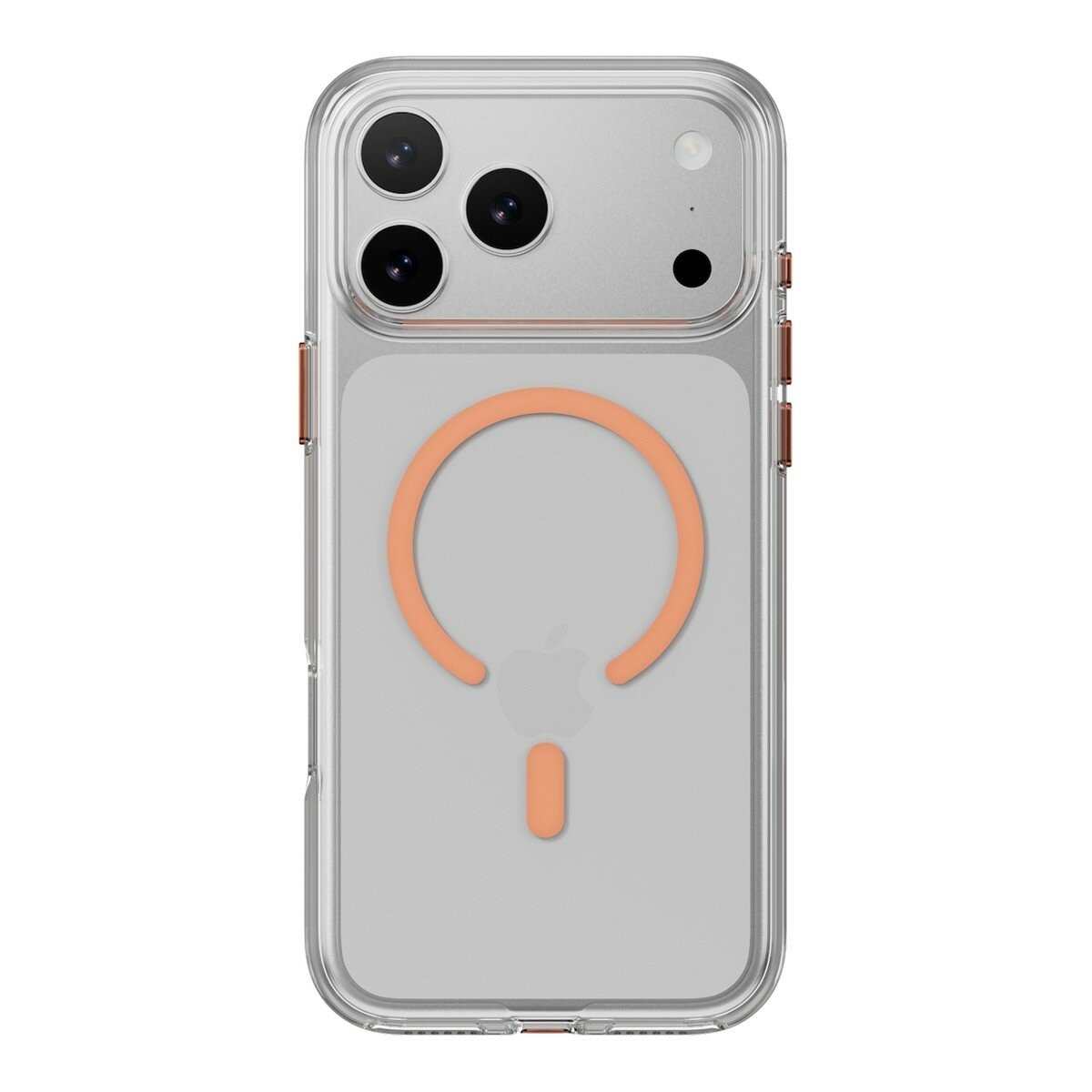MAGEASY Bright M 不發黃軍規磁吸透明殼 iPhone 17 Pro(珊瑚磁圈) + 鏡頭保護貼Lenz(迷霧) + Vetro 9H 鋼化玻璃保護膜