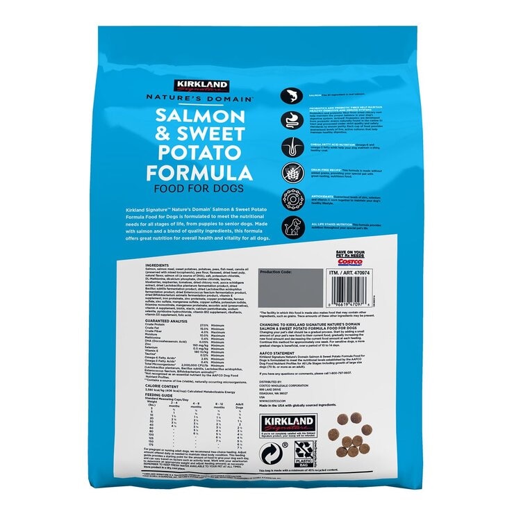 科克蘭 Nature's Domain 鮭魚&甘薯配方乾狗糧 15.87公斤