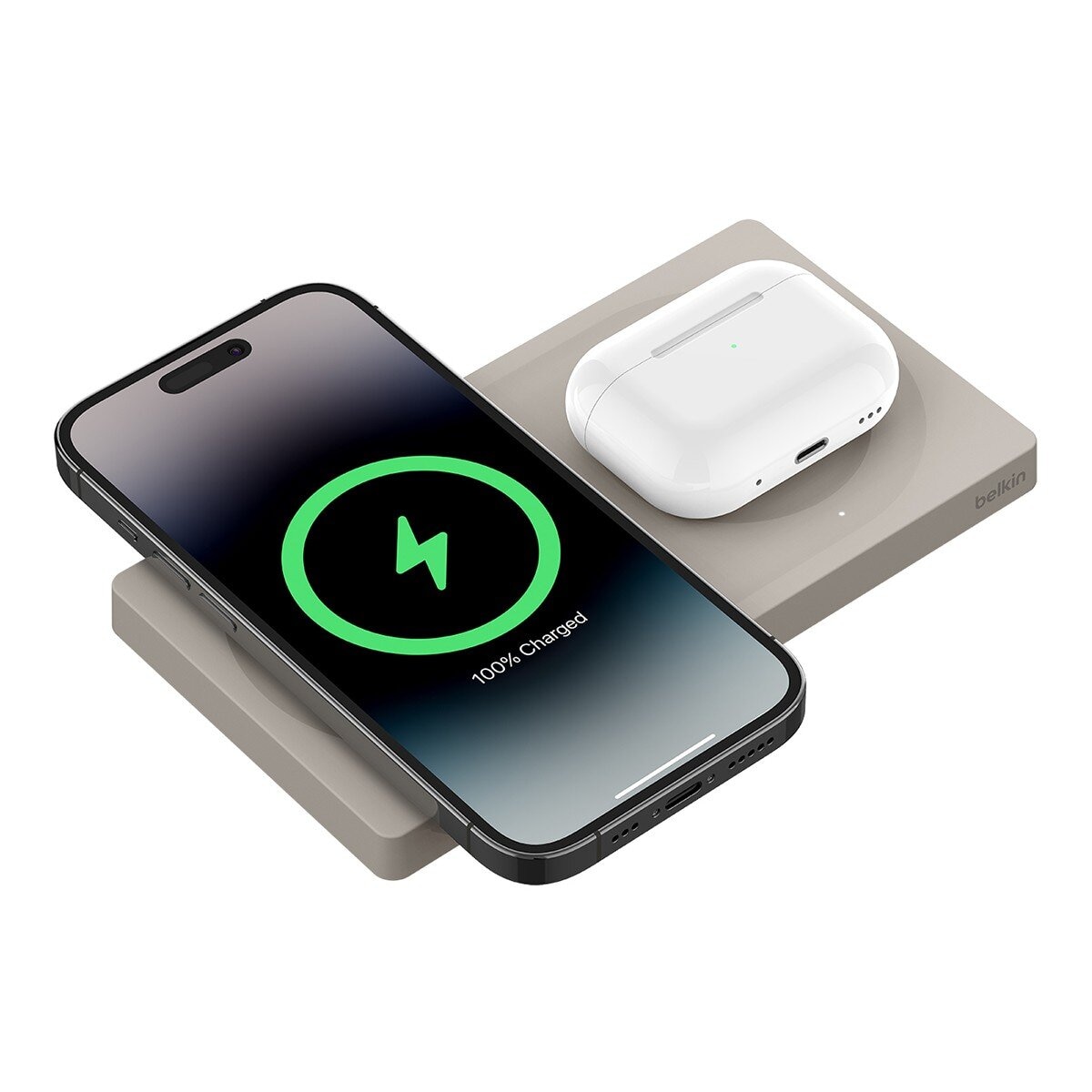 Belkin BoostCharge Pro Magsafe 2合1 無線充電板 15W (無旅充) 黃砂色