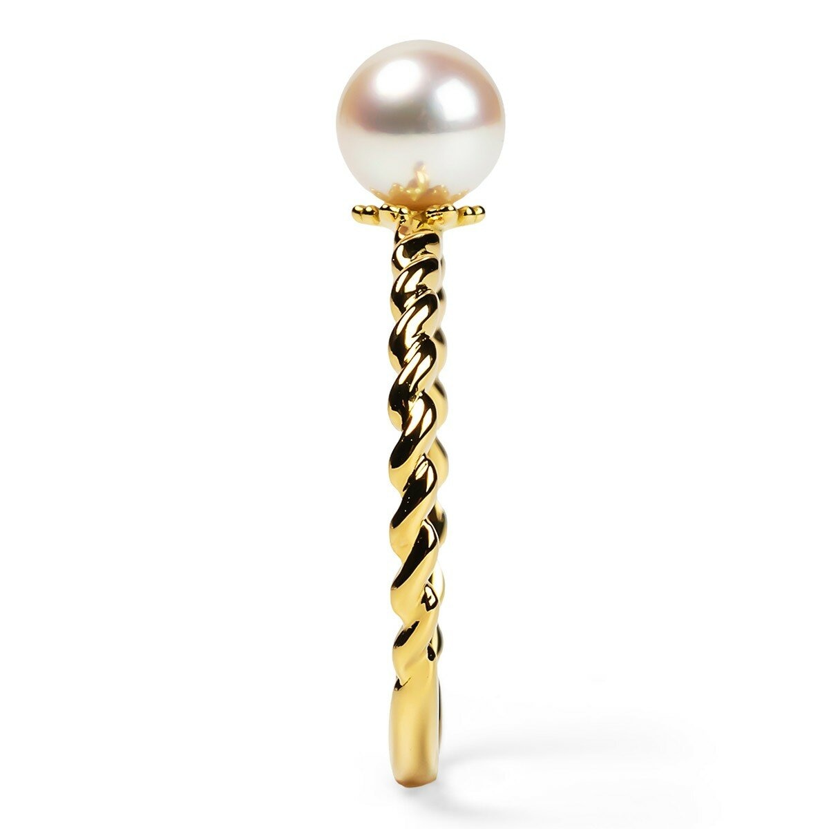 Tokyo Pearl 18K黃K金 5.5公釐 - 6.0公釐 Akoya 珍珠戒指