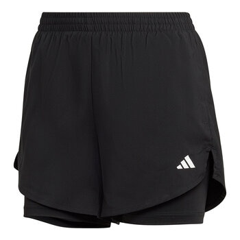 Adidas 女運動二合一短褲 黑 S