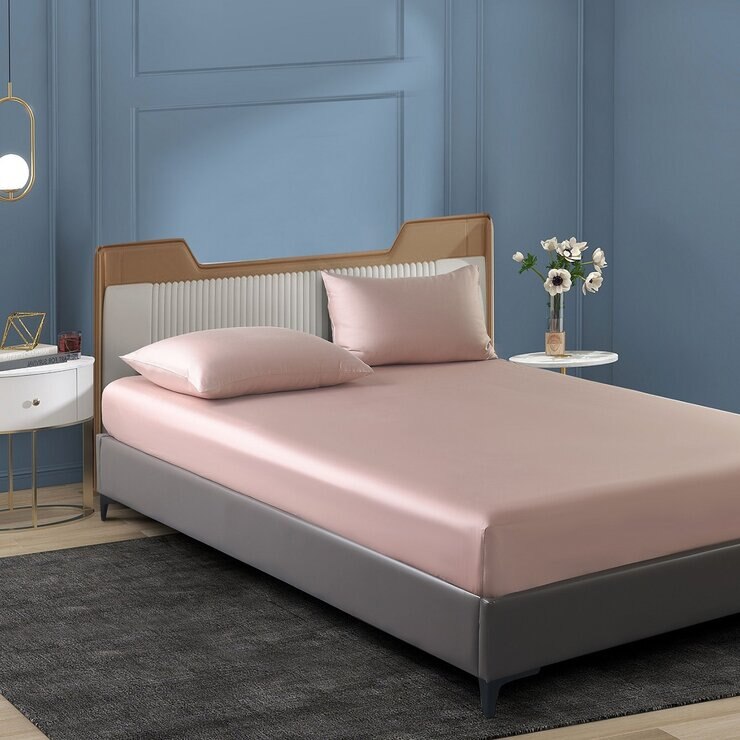 Don Home 萊賽爾素色雙人特大被套床包六件組 182公分 X 212公分 藕粉