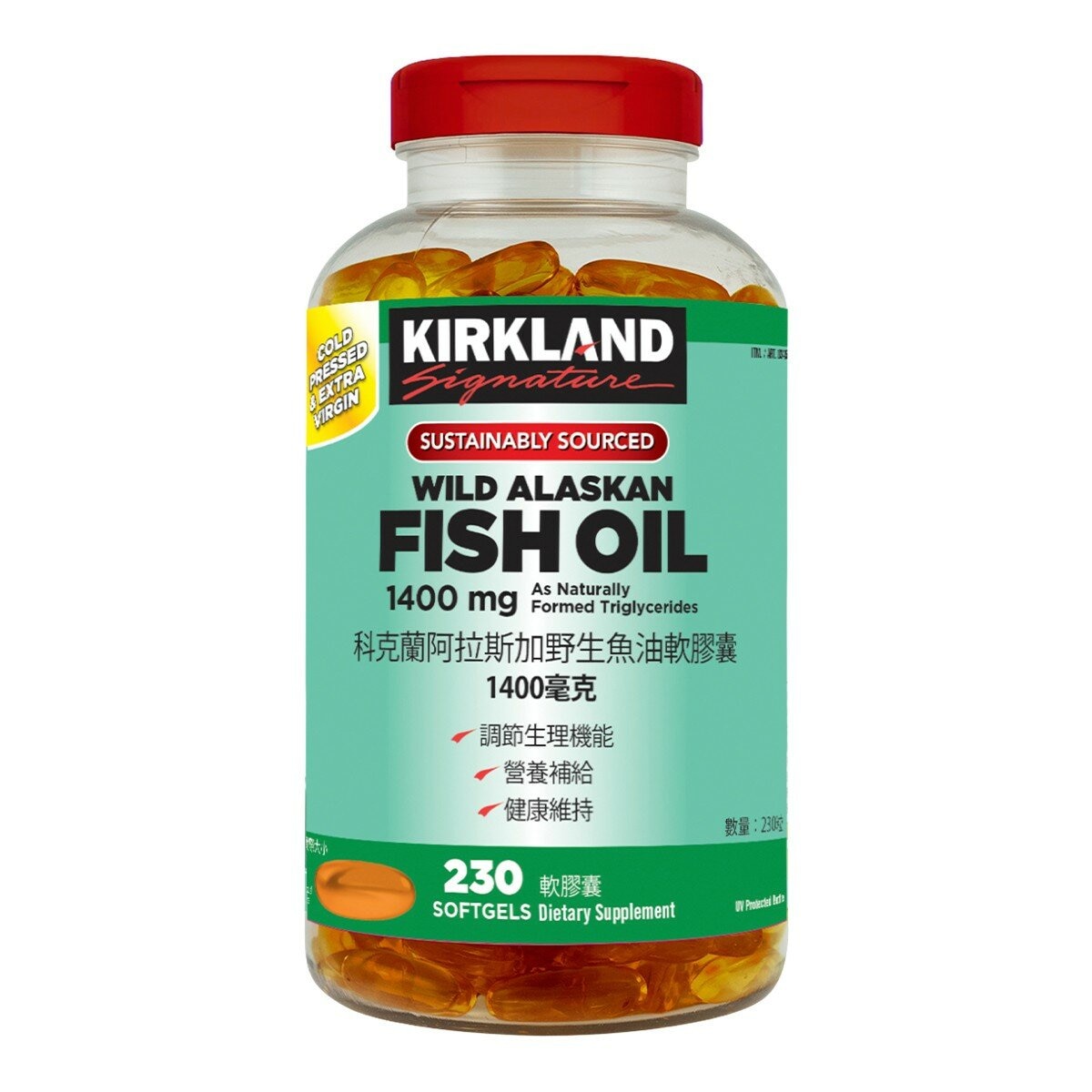 科克蘭 阿拉斯加野生魚油軟膠囊 1400毫克 X 230粒