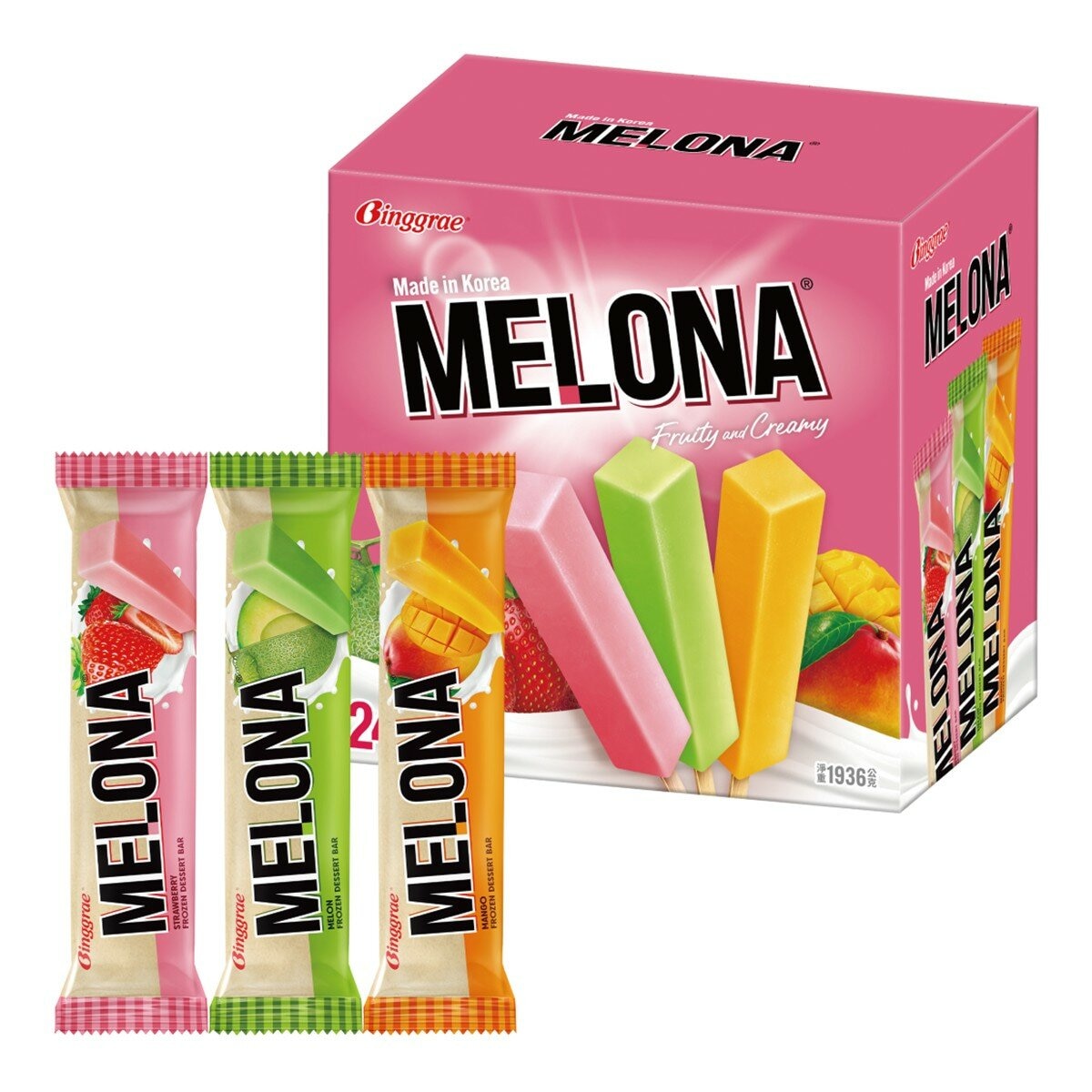 Binggrae Melona 水果雪糕綜合組 1936公克