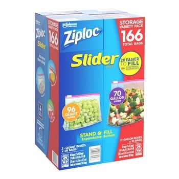 Ziploc 拉鍊式保鮮夾鏈袋 166入 Ziploc 拉鍊式保鮮夾鏈袋 166入