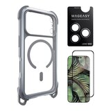 MAGEASY Odyssey Strap M 超軍規防摔掛繩手機殼 iPhone 17 Pro(迷霧/高冷灰) + 鏡頭保護貼Lenz 鈦合金(迷霧鈦) + Vetro 9H 鋼化玻璃保護膜