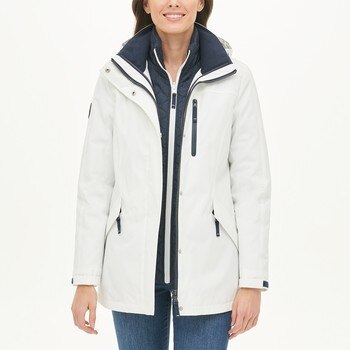 Andrew Marc 女三合一連帽防風外套 白 XL Andrew Marc 女三合一連帽防風外套 白 XL