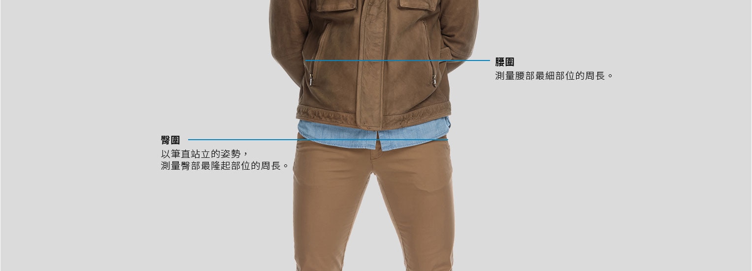 男裝下身類 短褲 / 長褲 / 運動褲 尺寸表