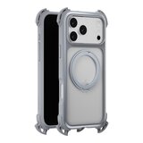 MAGEASY Odyssey Ultra M 終極防摔磁吸支架掛繩手機殼 iPhone 17 Pro Max(迷霧/岩石灰) + 鏡頭保護貼Lenz(午夜) + Vetro 9H 鋼化玻璃保護膜