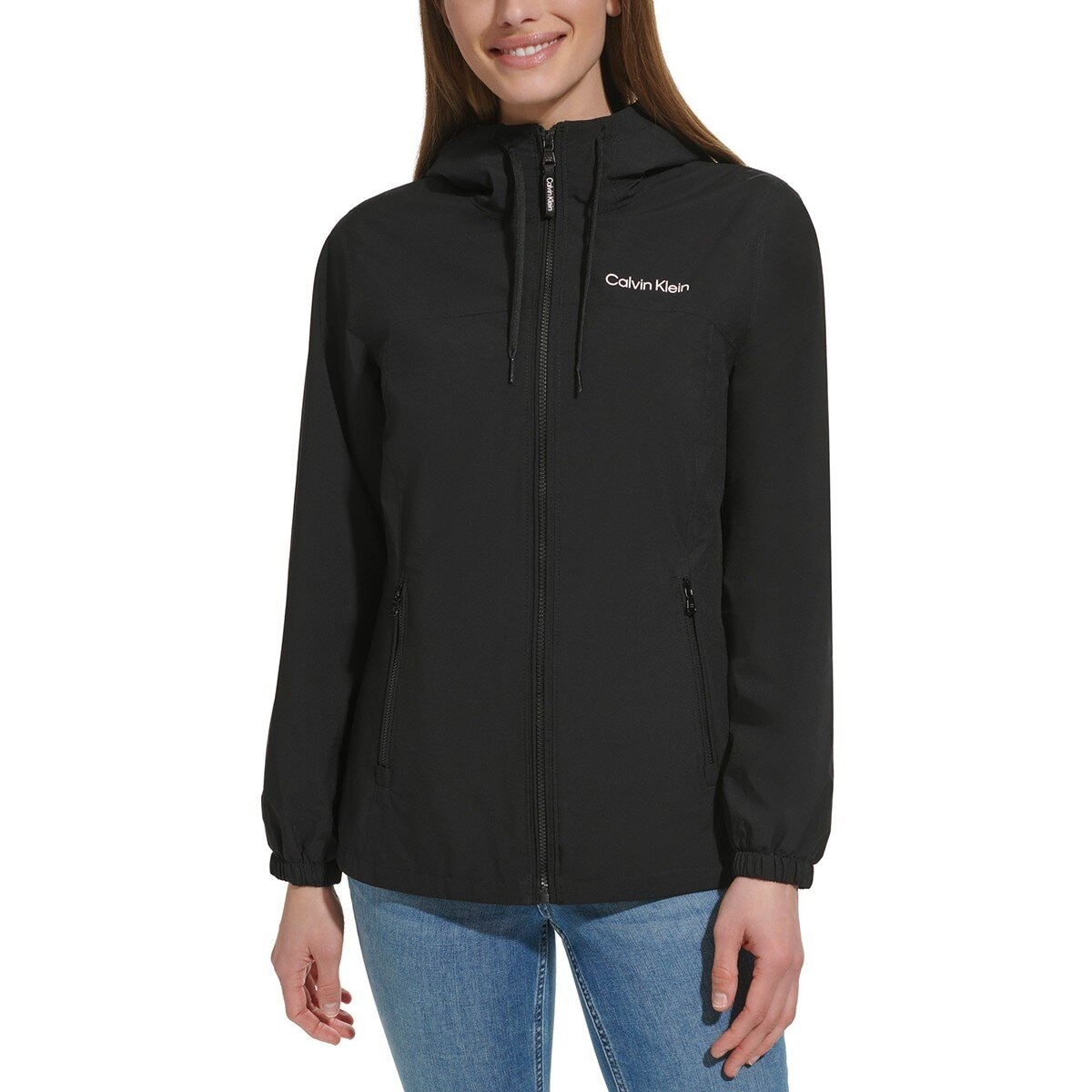 Calvin Klein 女防風連帽外套 黑
