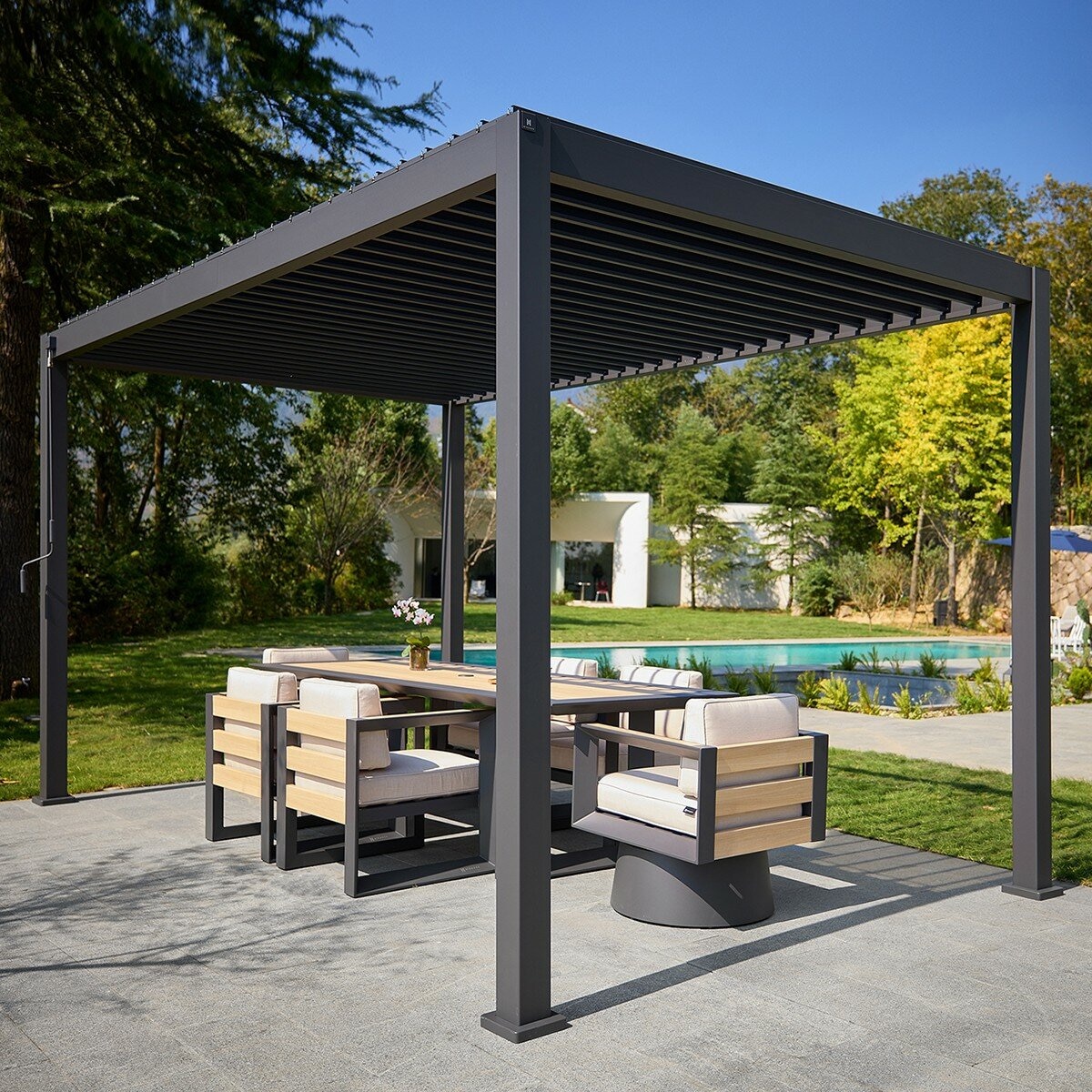 Mirador 111DA 8.8呎 X 14.4呎 戶外遮陽亭 深灰色 Mirador 111DA 8.8呎 X 14.4呎 戶外遮陽亭 深灰色