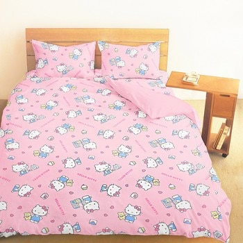 100%純棉雙人床包兩用被套 4件組 152公分 X 190公分 Hello Kitty 美好生活