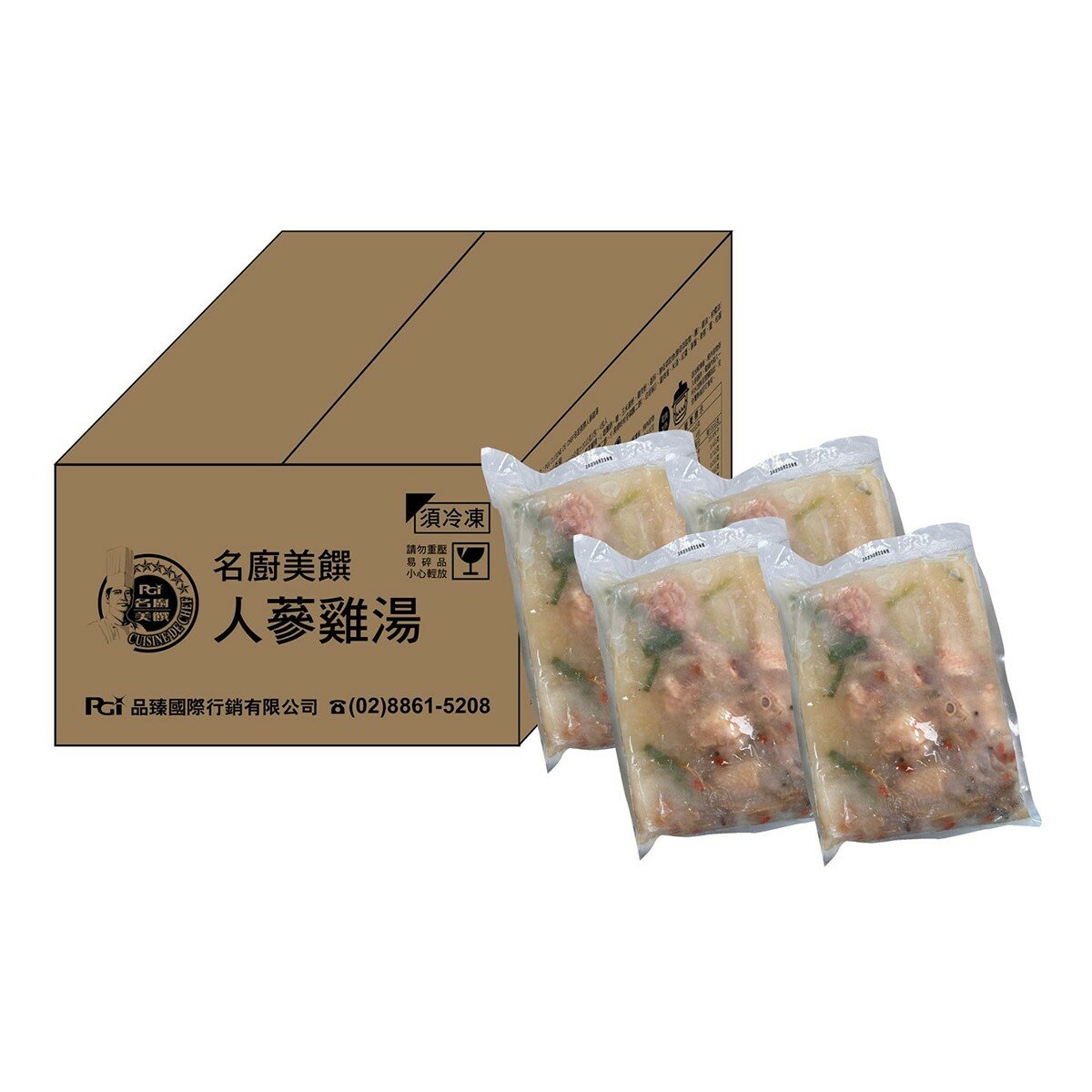 名廚美饌 冷凍人蔘雞湯 1200公克 X 4入