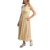 RVCA 女無袖連身洋裝 淺橘