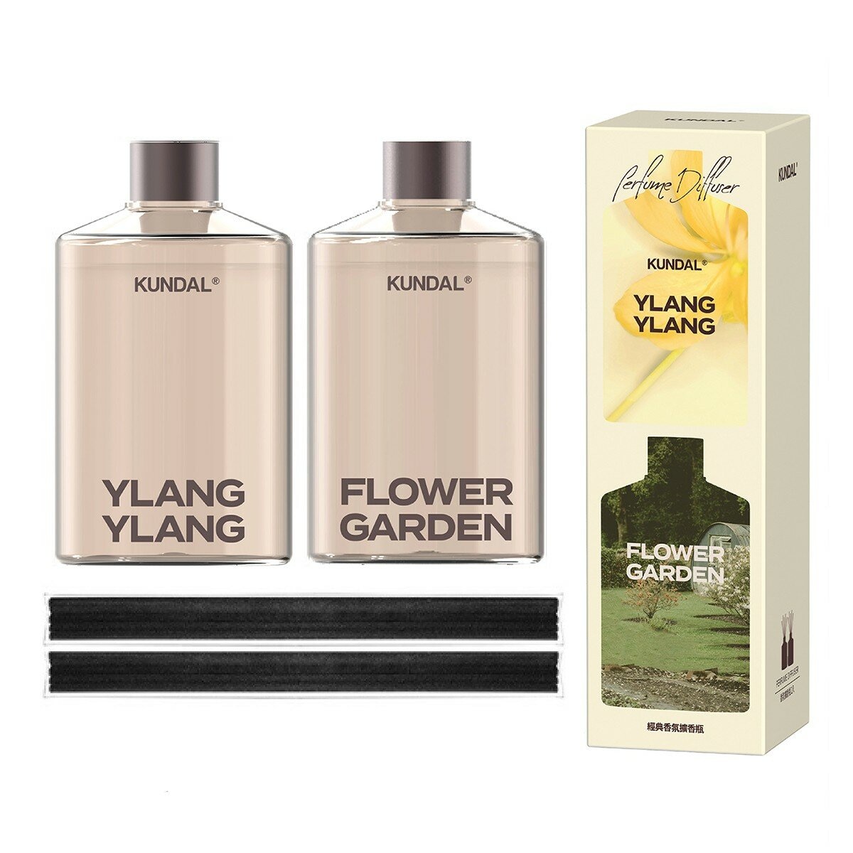 Kundal 香氛室內擴香組 500毫升 X 2入 依蘭依蘭+花園香