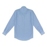 Kirkland Signature 科克蘭 男長袖鈕扣領印花襯衫 藍色格紋 領圍 17.5吋 X 袖長 32/33吋