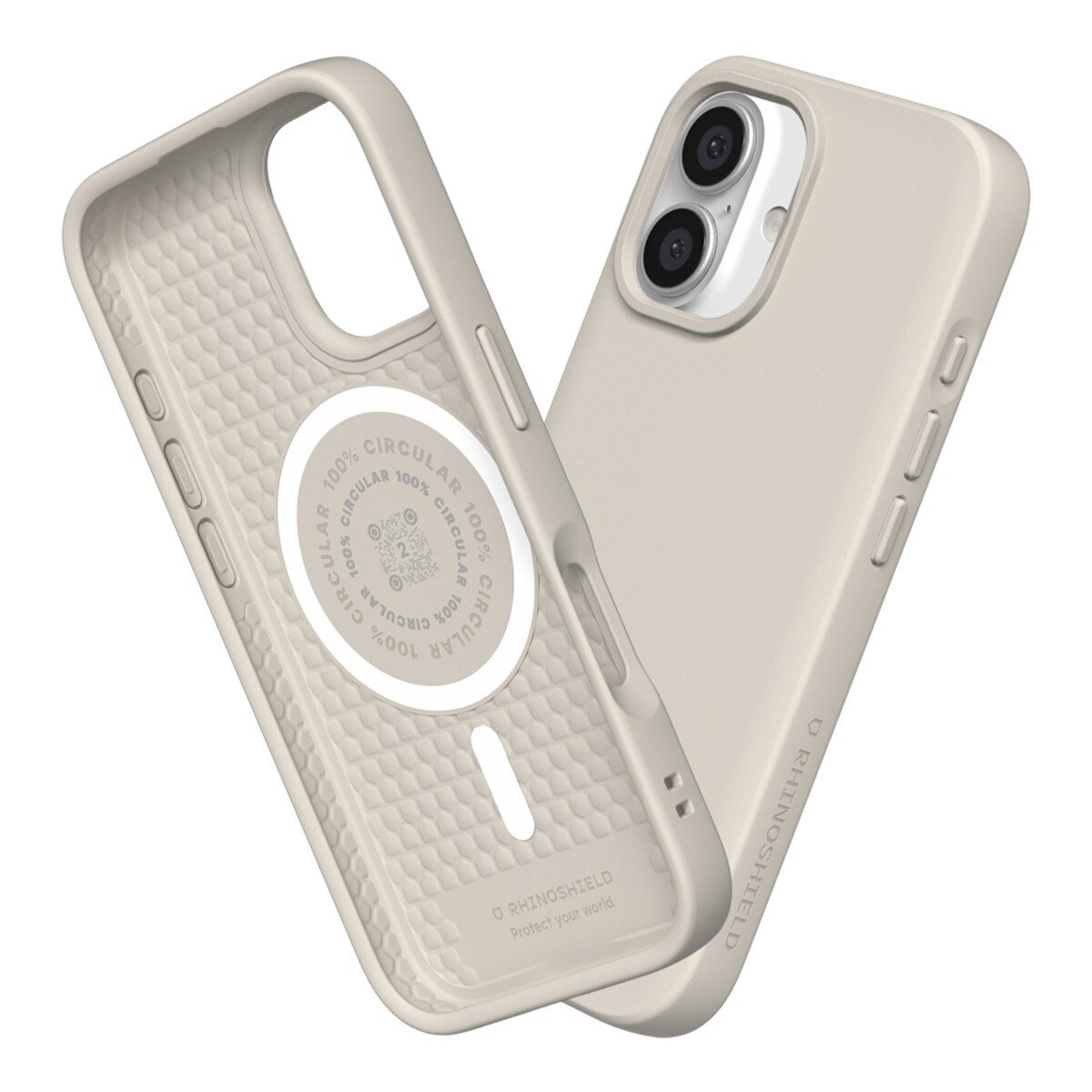 犀牛盾 iPhone 16 Plus SolidSuit MagSafe 兼容 經典防摔手機殼 + 9H 抗藍光鋼化玻璃保護貼 貝殼灰