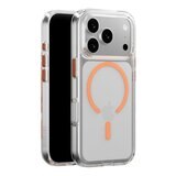 MAGEASY Bright M 不發黃軍規磁吸透明殼 iPhone 17 Pro(珊瑚磁圈) + 鏡頭保護貼Lenz鈦合金(午夜鈦) + Vetro 9H 鋼化玻璃保護膜