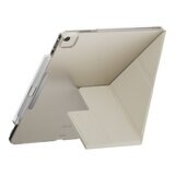 MAGEASY Facet 全方位支架透明背蓋保護套 (筆槽款) 適用於 2025 / M3 - 2024/ M2 iPad Air 13吋 & 2022 - 2020 iPad Pro 12.9吋 星光白