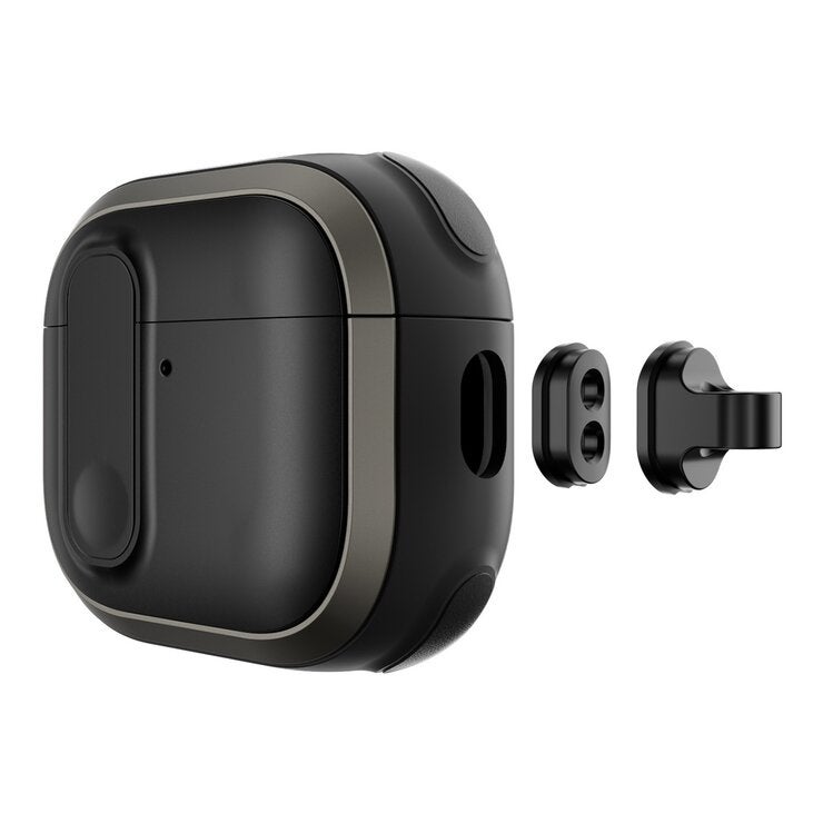 MAGEASY Odyssey 抗衝擊磁扣手繩耳機殼 AirPods 4/5 金屬黑