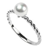 Tokyo Pearl 18K白K金 5.5公釐 - 6.0公釐 Akoya 珍珠戒指