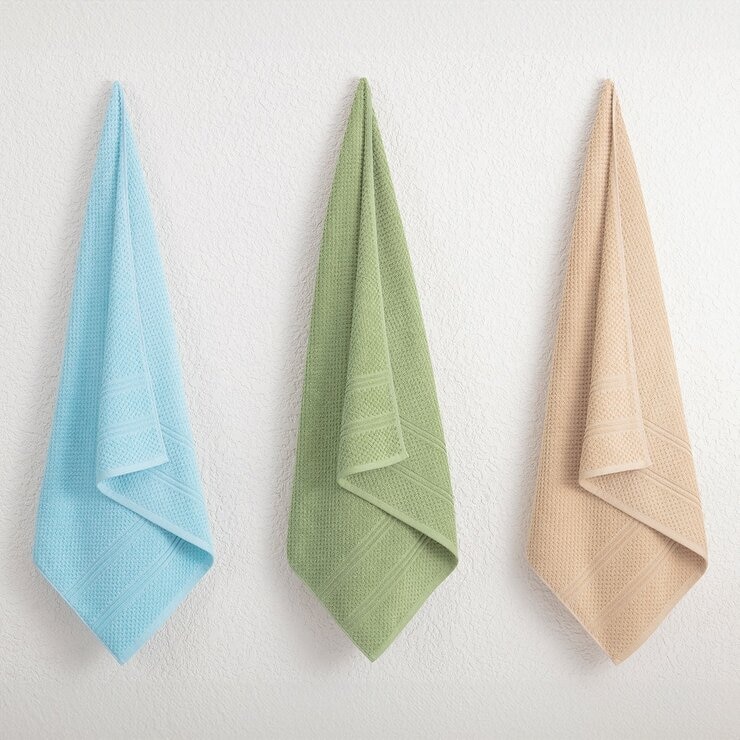 Grandeur 快乾浴巾 3入組 76公分 X 137公分 金/綠/淺藍