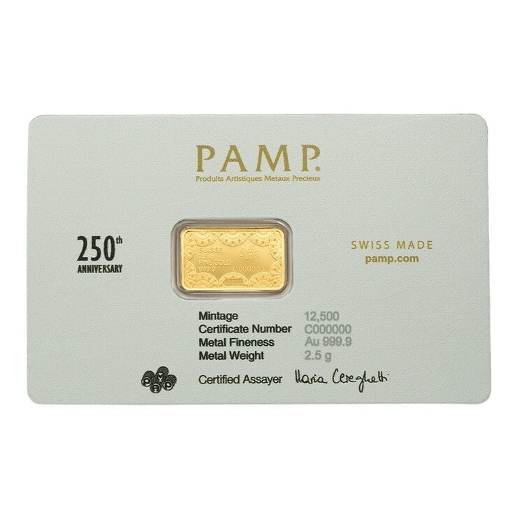 PAMP 美國獨立 250周年紀念 黃金條塊 999.9純金 2.5公克 PAMP 美國獨立 250周年紀念 黃金條塊 999.9純金 2.5公克