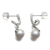 Tokyo Pearl 0.21克拉 18K白K金 6.5公釐 Akoya珍珠鑽石耳環