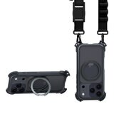 MAGEASY Odyssey Ultra M 終極防摔磁吸支架掛繩手機殼 iPhone 17 Pro(午夜/黑色) + 鏡頭保護貼Lenz 鈦合金(迷霧鈦) + Vetro 9H 鋼化玻璃保護膜