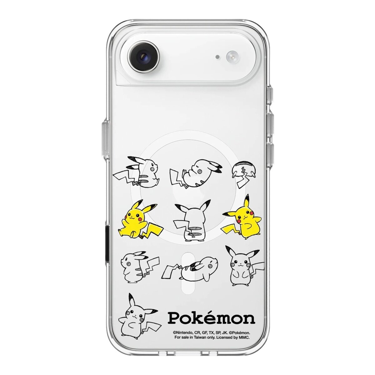 Rhino Shield iPhone Air Clear (Kompatibel dengan MagSafe) Casing Drop Case Transparan Anti-Menguning Koleksi Aksi Pokémon Pikachu + Pelindung Kaca Tempered Anti-Sinar Blu-ray 9H