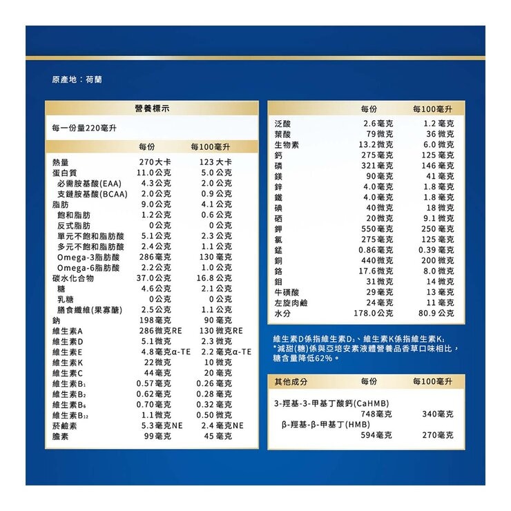 Abbott Ensure CaHMB Added Vanilla Less Sweet Flavor 220 ml X 24-Bottle