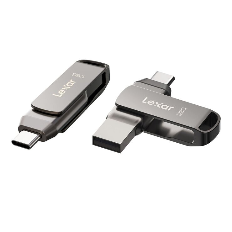 Lexar 雷克沙 JumpDrive Dual Drive D400 USB 3.1 Type-C / Type-A 128GB 雙接口隨身碟 2入組