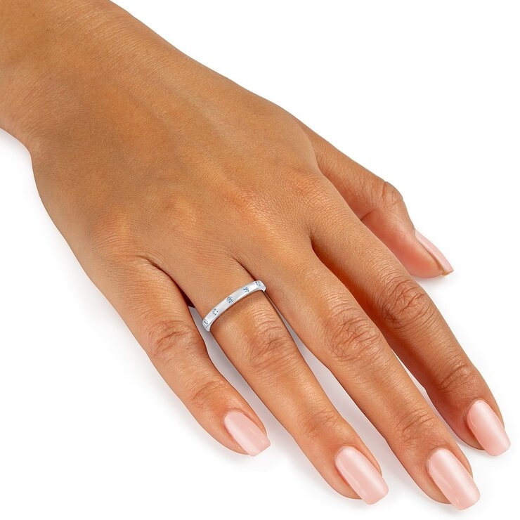 0.15克拉 14K白K金 圓形鑽石戒指 VS2/I - 1917887