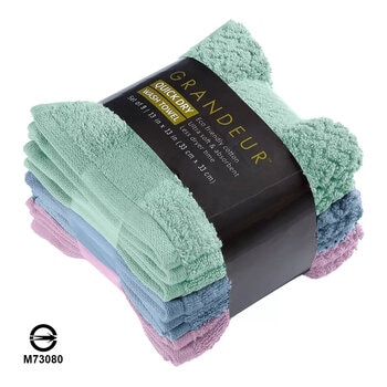 Grandeur 快乾方巾九入組 400GSM 33公分 X 33公分