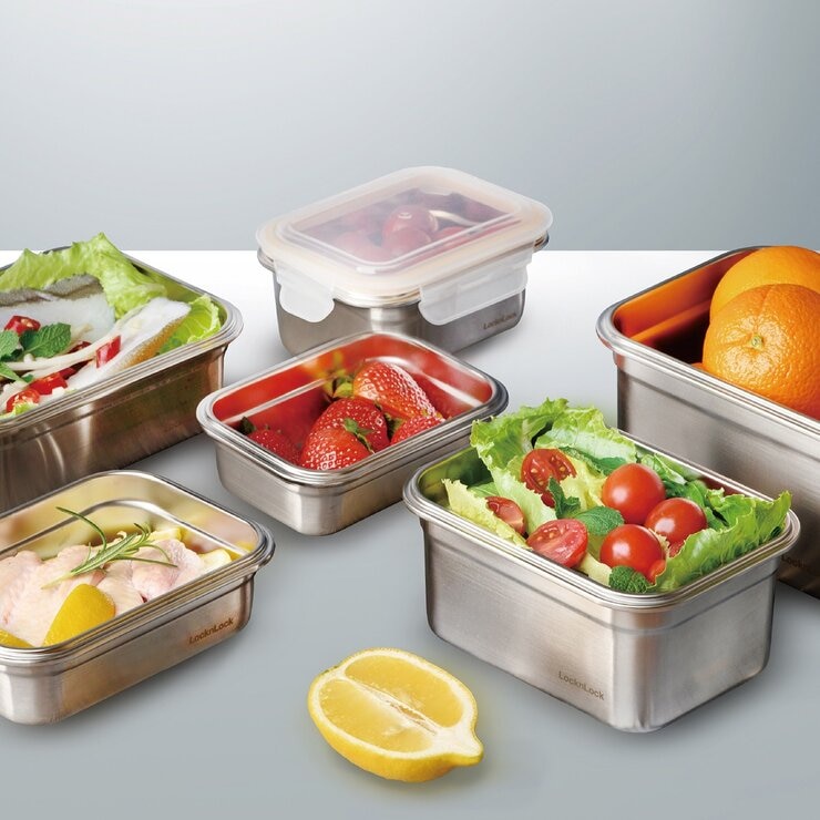 樂扣樂扣 可微波304不鏽鋼保鮮盒 含蓋10件組