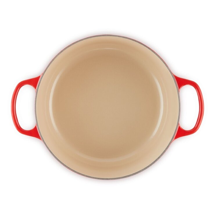Le Creuset 雙耳圓形鑄鐵鍋 含鋼頭鍋蓋 26公分 櫻桃紅