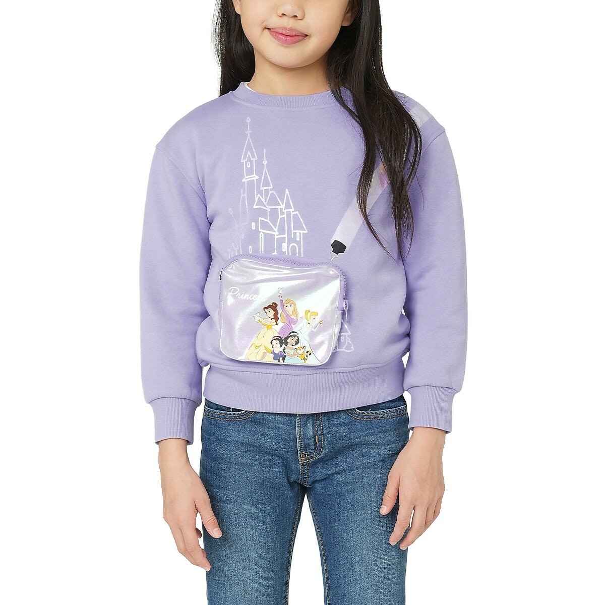 Licensed 卡通授權兒童長袖刷毛上衣 附小包 Princess 8T
