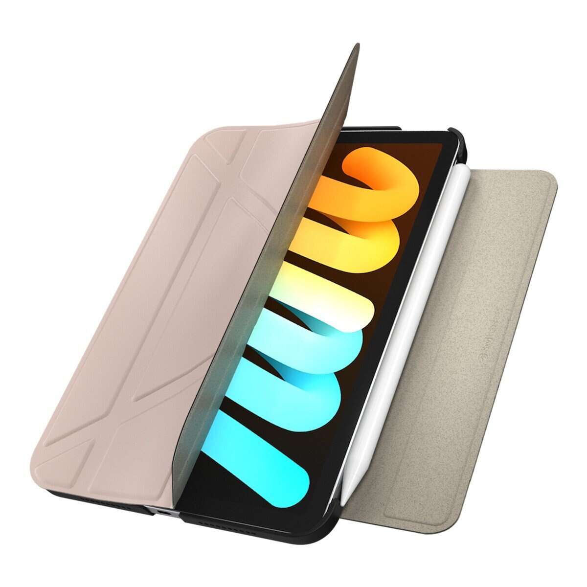 SwitchEasy Origami 全方位多角度支架保護套 適用於 iPad mini 7 2024 / A17 Pro / mini 6 2021 砂粉