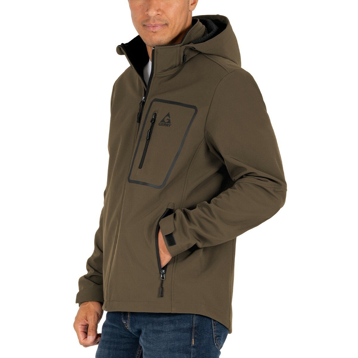 Gerry 男防風軟殼外套 棕