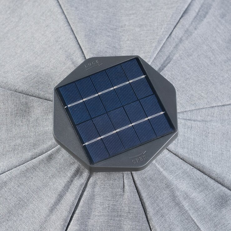 Sunvilla 10呎 LED 戶外遮陽傘 灰色