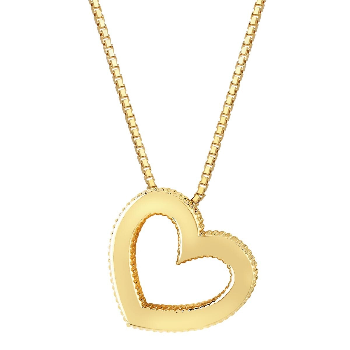 14K黃K金心型項鍊