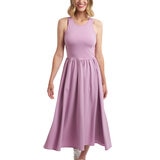 RVCA 女無袖連身洋裝 淺紫